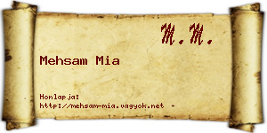 Mehsam Mia névjegykártya